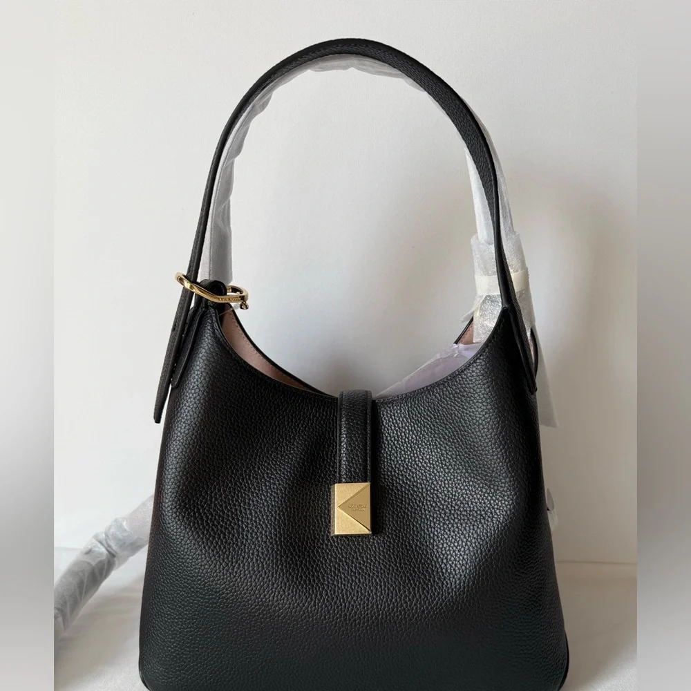NWT Kate Spade Deco Crossbody Tote Handbag Black/Gold KI557